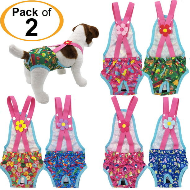 Colorful//Comfortable//Cosy-3PCS Dog Physiological Diaper Dog Sanitary Pantie with Adjustable Suspender for Small and Medium Girl Dogs Jetczo Pet Diapers Girl S
